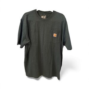 Carhartt Loose Fit Heavyweight Pocket T-Shirt, Green/Gray Color, Size L.